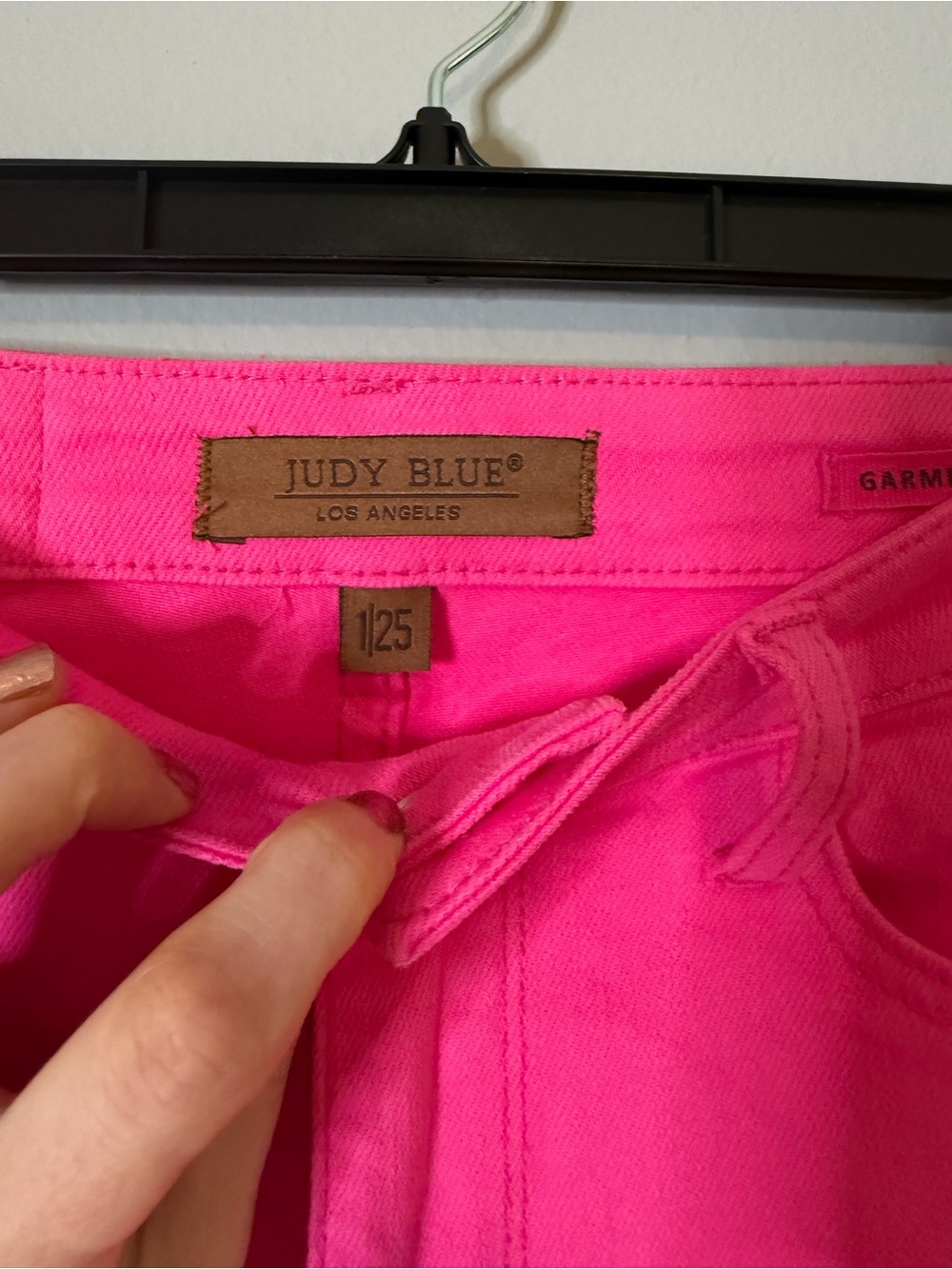 Judy Blue High Waist Garment Dyed Hot Pink 90’s Straight Denim Jeans Size 1/25 - Picture 5 of 10
